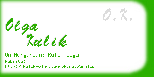 olga kulik business card